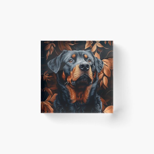 Item preview, Rottweiler Portrait with Autumn Leaves designed and sold by PetsArt.
