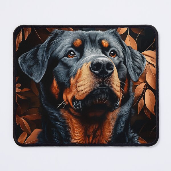 Item preview, Rottweiler Portrait with Autumn Leaves designed and sold by PetsArt.