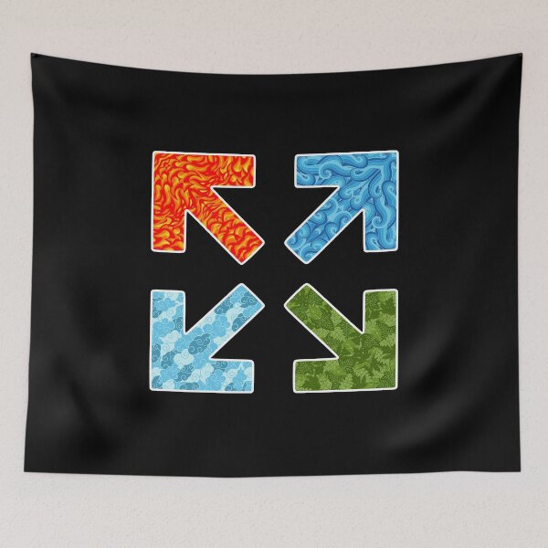 Item preview, Four Elements - Arrows, Fire, Water, Earth, Air (white outlines) designed and sold by DESTRATOR_DE.