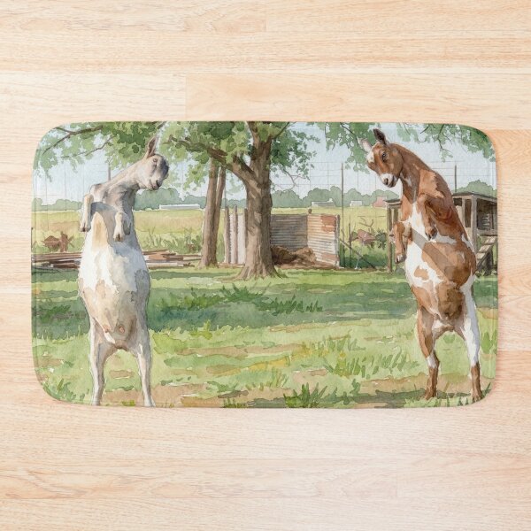 Item preview, Goats Play Fighting Watercolor designed and sold by ALstarV.