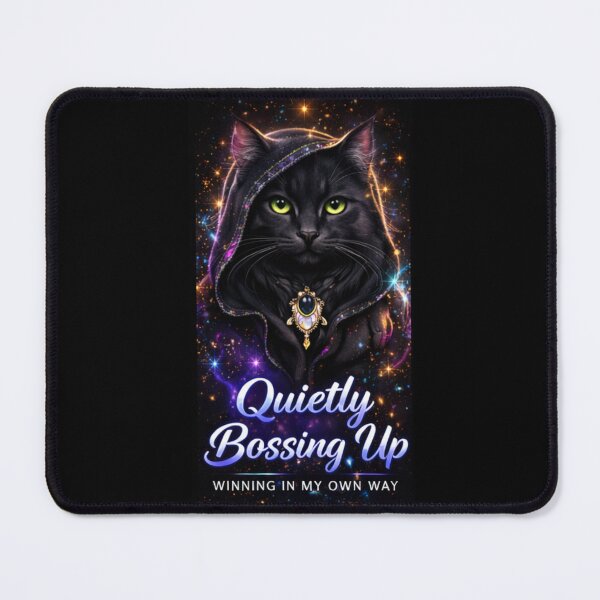 Item preview, Quietly Bossing Up Cat Design | Introvert Boss Aesthetic | Silent Success Quote | Black Cat Motivation | Empowered Woman Gift designed and sold by sumodesign.