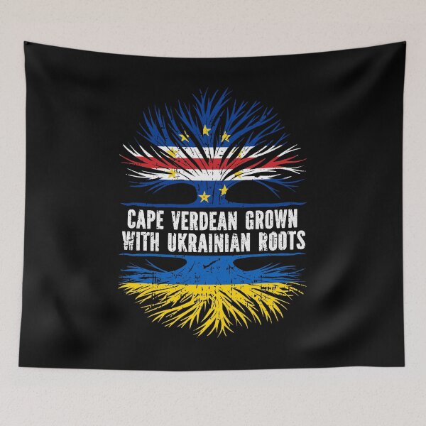 Item preview, Cape Verdean Grown with Ukrainian Roots Flag designed and sold by CosmoKitsch.