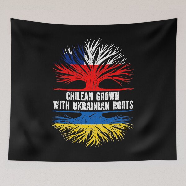 Item preview, Chilean Grown with Ukrainian Roots Flag designed and sold by CosmoKitsch.