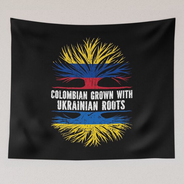 Item preview, Colombian Grown with Ukrainian Roots Flag designed and sold by CosmoKitsch.