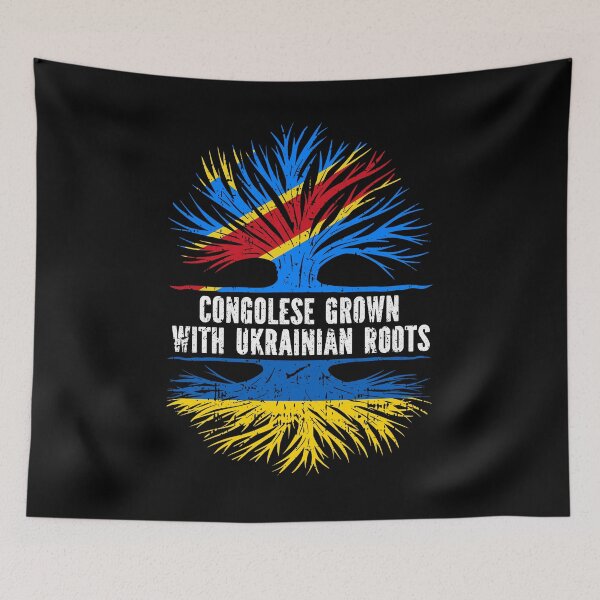Item preview, Congolese Grown with Ukrainian Roots Flag designed and sold by CosmoKitsch.