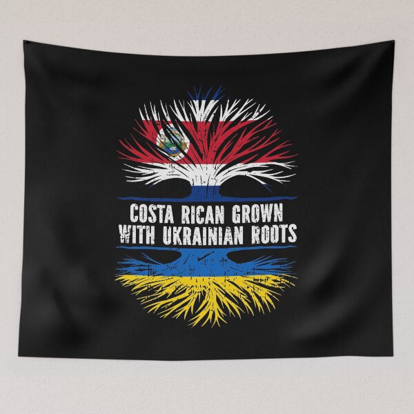 Item preview, Costa Rican Grown with Ukrainian Roots Flag designed and sold by CosmoKitsch.