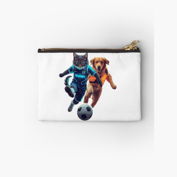 Item preview, Cyberpunk Cat and Dog Playing Future Soccer designed and sold by Quotable Gear.
