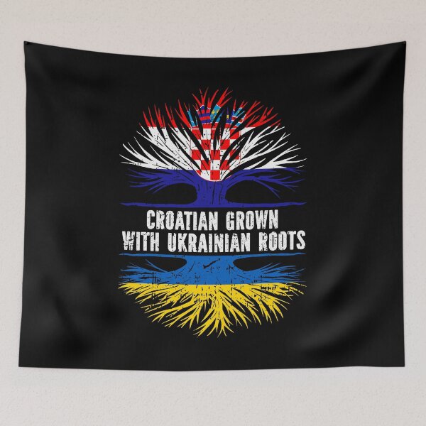 Item preview, Croatian Grown with Ukrainian Roots Flag designed and sold by CosmoKitsch.