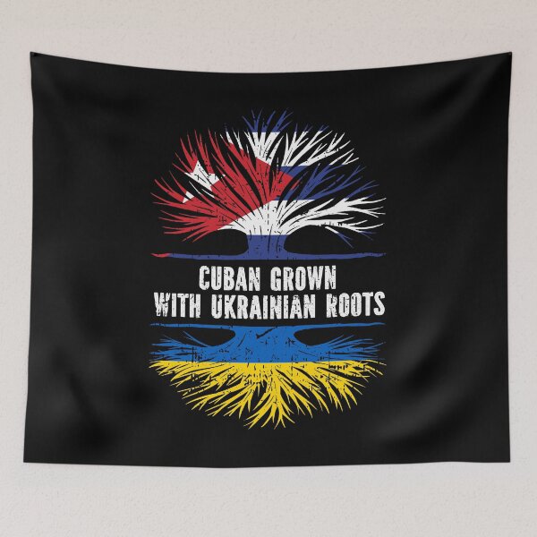 Item preview, Cuban Grown with Ukrainian Roots Flag designed and sold by CosmoKitsch.