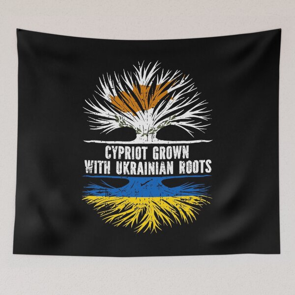 Item preview, Cypriot Grown with Ukrainian Roots Flag designed and sold by CosmoKitsch.