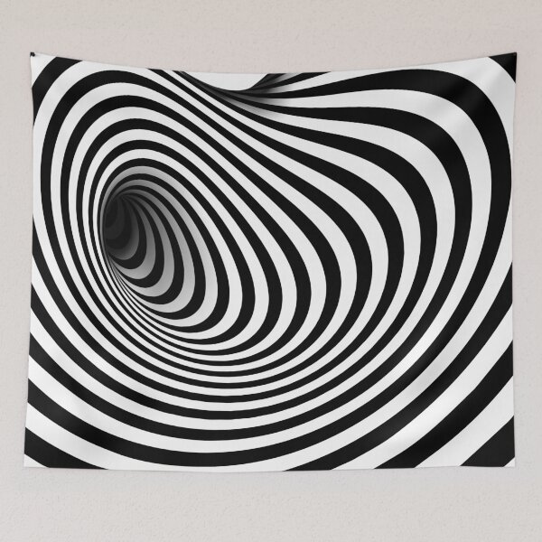 Item preview, Black and White Optical Illusion Spiral Hypnotic Design designed and sold by artistwill.