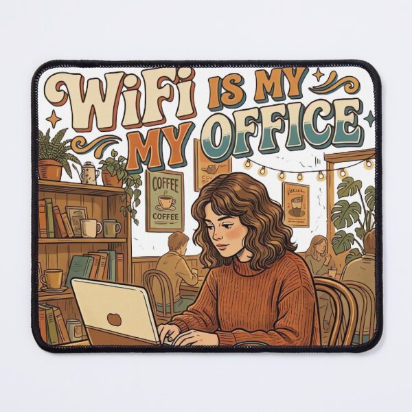 Item preview, WiFi Is My Office Freelancer Laptop Cozy Aesthetic Design designed and sold by urbinet.