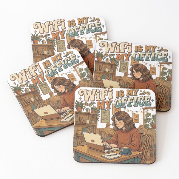 Item preview, WiFi Is My Office Freelancer Laptop Cozy Aesthetic Design designed and sold by urbinet.