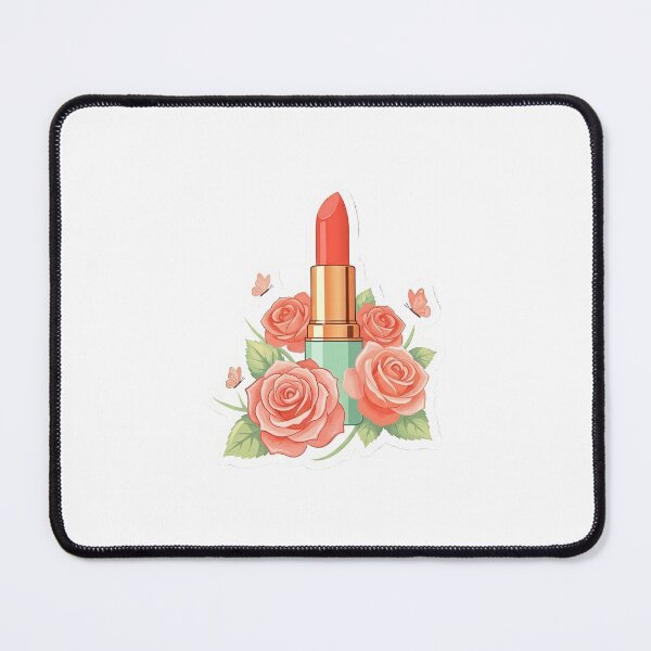 Item preview, Coral Lipstick & Pink Roses - Feminine Beauty & Confidence Sticker designed and sold by M.O.K..