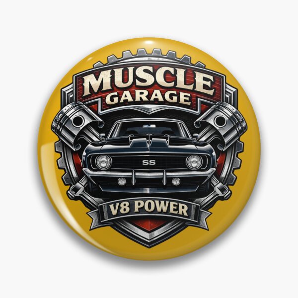 Artikelvorschau, Muscle Garage V8 Power Klassisches Muscle-Car entworfen und verkauft von Retro Arabica.