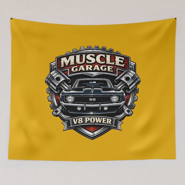 Item preview, Muscle Garage V8 Power Classic Muscle Car designed and sold by Retro Arabica.