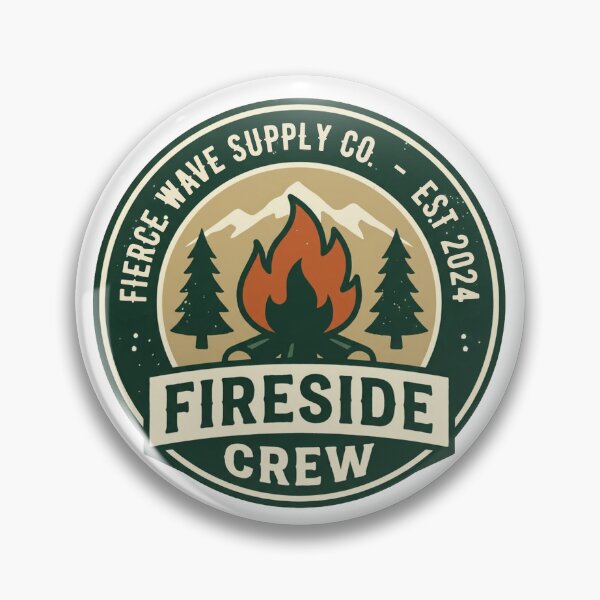Item preview, Fireside Crew Vintage Camping Badge – Campfire Sticker, Outdoor Adventure Shirt, Camper Gift designed and sold by Fierce Wave Supply Co..