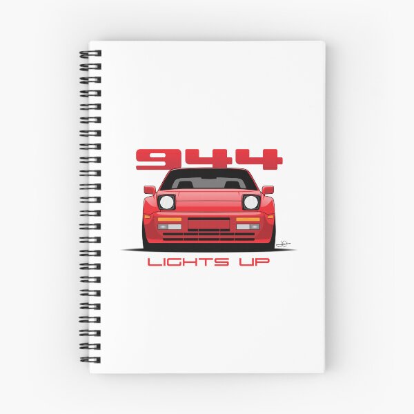 Item preview, Front View Lights-up Porsche 944 Guards Red Illustration designed and sold by blackdogshop.