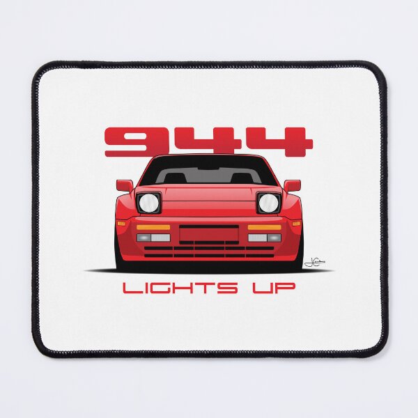 Item preview, Front View Lights-up Porsche 944 Guards Red Illustration designed and sold by blackdogshop.