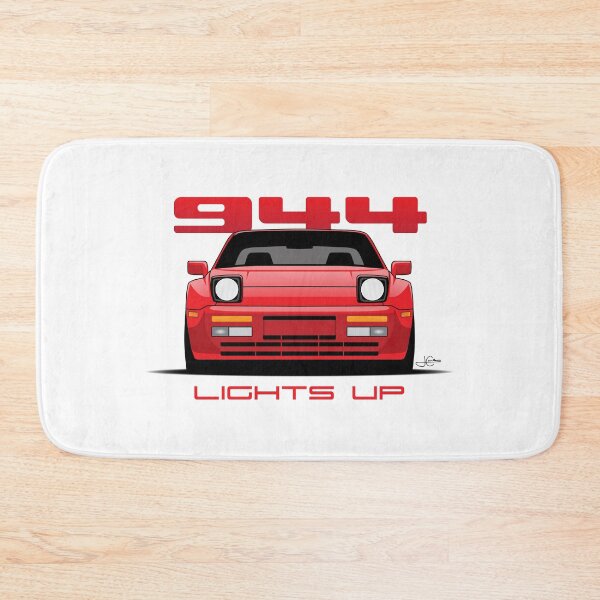 Item preview, Front View Lights-up Porsche 944 Guards Red Illustration designed and sold by blackdogshop.