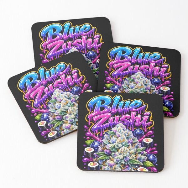 Item preview, Blue Zushi Graffiti Print | Sweet Berry Hybrid Strain Typography | Balanced 420 designed and sold by WAUZ.