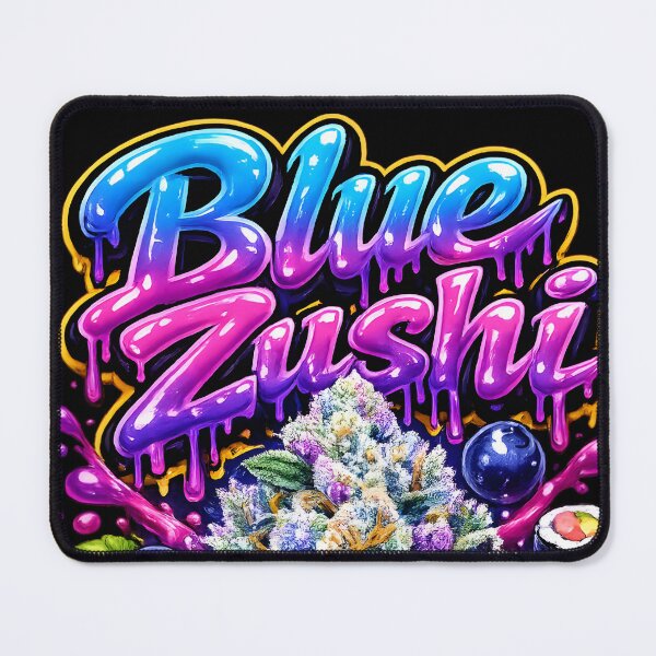 Item preview, Blue Zushi Graffiti Print | Sweet Berry Hybrid Strain Typography | Balanced 420 designed and sold by WAUZ.
