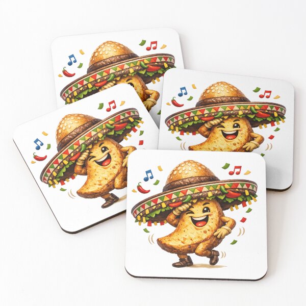 Item preview, Dancing Potato Wedge - Spicy Burger Sombrero Fiesta designed and sold by Urban-InkStudio.