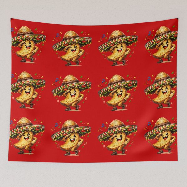 Item preview, Dancing Potato Wedge - Spicy Burger Sombrero Fiesta designed and sold by Urban-InkStudio.
