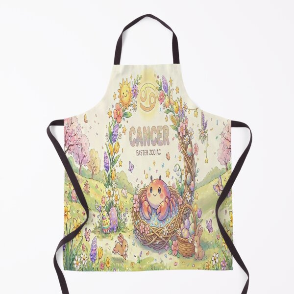 Item preview, Easter Cancer Zodiac: Cute Crab in Floral Nest with Pastel Eggs & Bunnies designed and sold by ClaussShop.