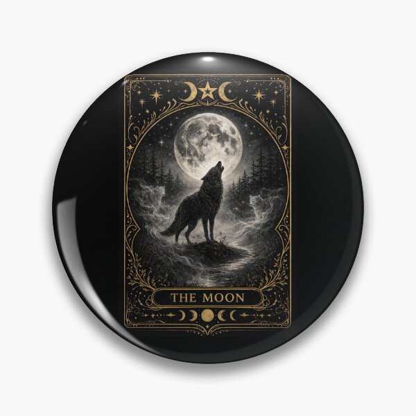 Item preview, The Moon - Wolf Pack - Tarot Card designed and sold by Coral Surprise Studio | Playful & Dreamy Designs.