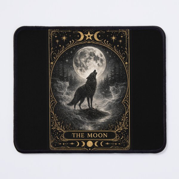 Item preview, The Moon - Wolf Pack - Tarot Card designed and sold by Coral Surprise Studio | Playful & Dreamy Designs.