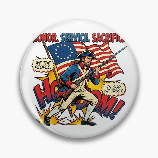 Item preview, Dynamic Minuteman Soldier Patriotic Charge designed and sold by chattsuede.