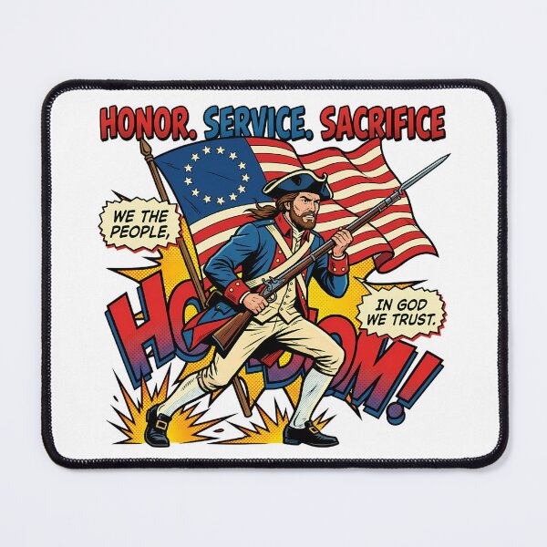 Item preview, Dynamic Minuteman Soldier Patriotic Charge designed and sold by chattsuede.