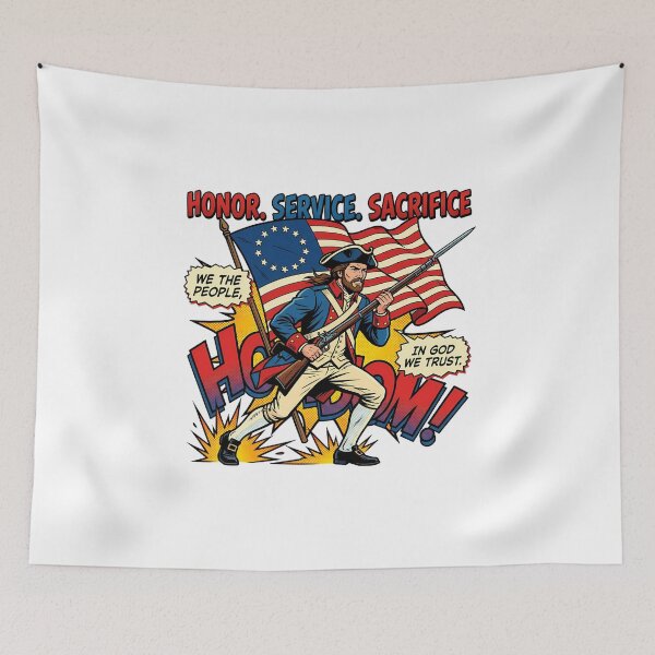 Item preview, Dynamic Minuteman Soldier Patriotic Charge designed and sold by chattsuede.