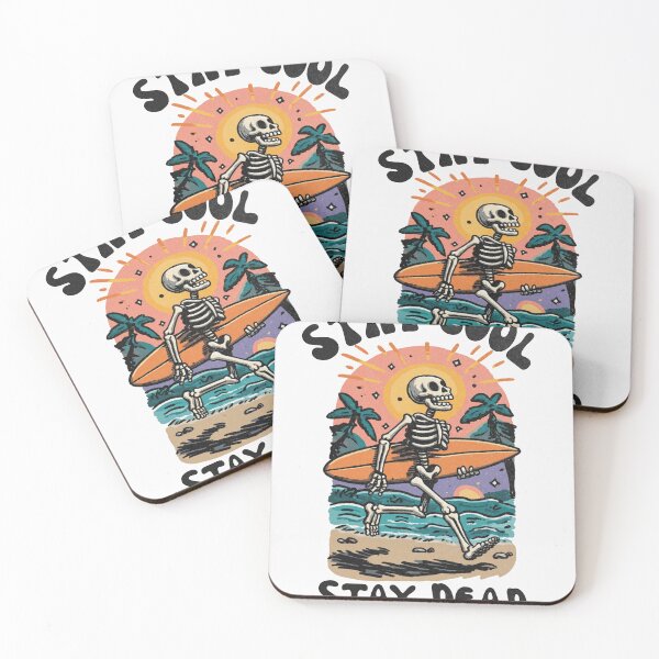 Item preview, Stay Cool Stay Dead Funny Skeleton Surfing Retro Summer Beach Design designed and sold by Region.