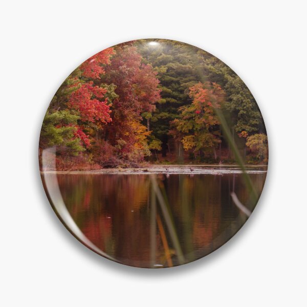 Item preview, Kingsbury Pond Massachusetts Fall Reflection — New England Autumn Foliage Photography designed and sold by MDCCo.