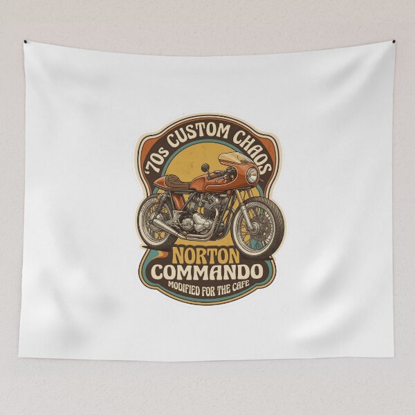 Item preview, Vintage 70s Norton Commando Cafe Racer Custom Chaos Motorcycle  designed and sold by EKHOAISTORE.