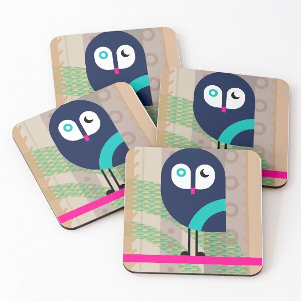 Item preview, the winking owl, geometric style illustration designed and sold by Mevissart.