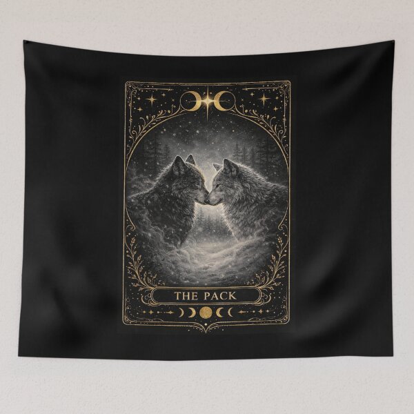 Item preview, The Pack (The Lovers) - Wolf Pack - Tarot Card designed and sold by Coral Surprise Studio | Playful & Dreamy Designs.