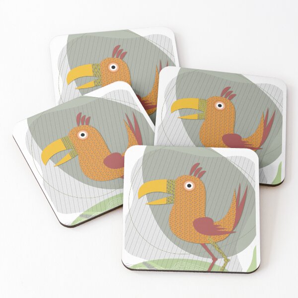 Item preview, exotic bird with big beak,  decorative geometric style illustration designed and sold by Mevissart.