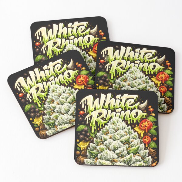 Item preview, White Rhino Graffiti Art Print | Thick Resin Heavy Hitter Bud Typography | Classic Indica 420 designed and sold by WAUZ.