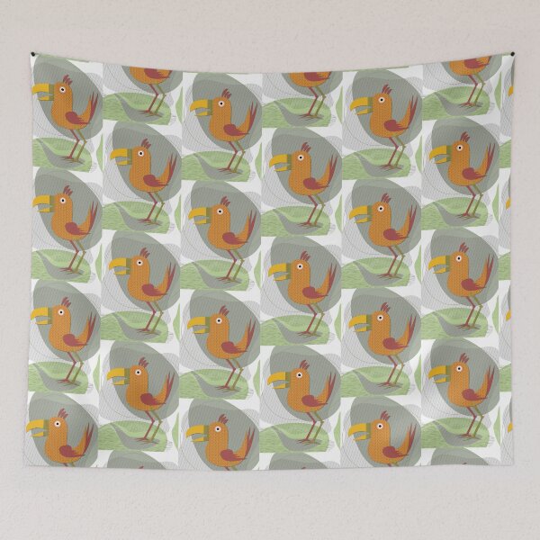 Item preview, exotic bird with big beak,  decorative geometric style illustration designed and sold by Mevissart.
