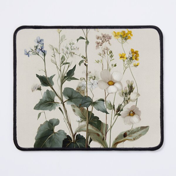 Item preview, Vintage Wildflower Bouquet with Lush Green Leaves & White Daisies designed and sold by EK-World.