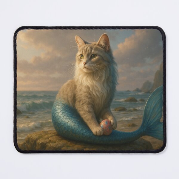 Item preview, Mermaid Cat (Merfeline) | Fantasy Ocean Kitten Art Cute Magical Creature designed and sold by FantasyHybrids.