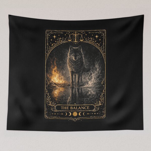 Item preview, The Balance - Wolf Pack - Tarot Card designed and sold by Coral Surprise Studio | Playful & Dreamy Designs.