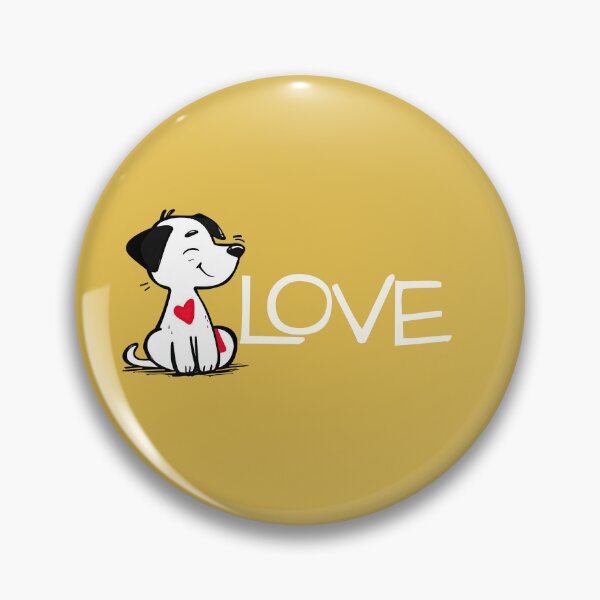 Item preview, Simply Love Puppy – Cute Cartoon Dog With Heart Patch designed and sold by Teacuppupdesign.