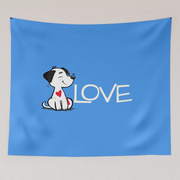Item preview, Simply Love Puppy – Cute Cartoon Dog With Heart Patch designed and sold by Teacuppupdesign.
