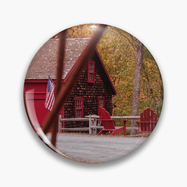 Item preview, New England Red Barn Fall — Kingsbury Pond Massachusetts Autumn Farmhouse Photography designed and sold by MDCCo.