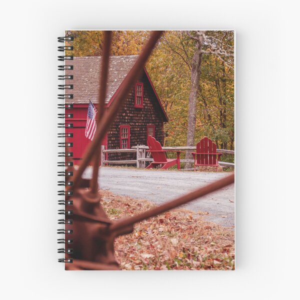 Item preview, New England Red Barn Fall — Kingsbury Pond Massachusetts Autumn Farmhouse Photography designed and sold by MDCCo.