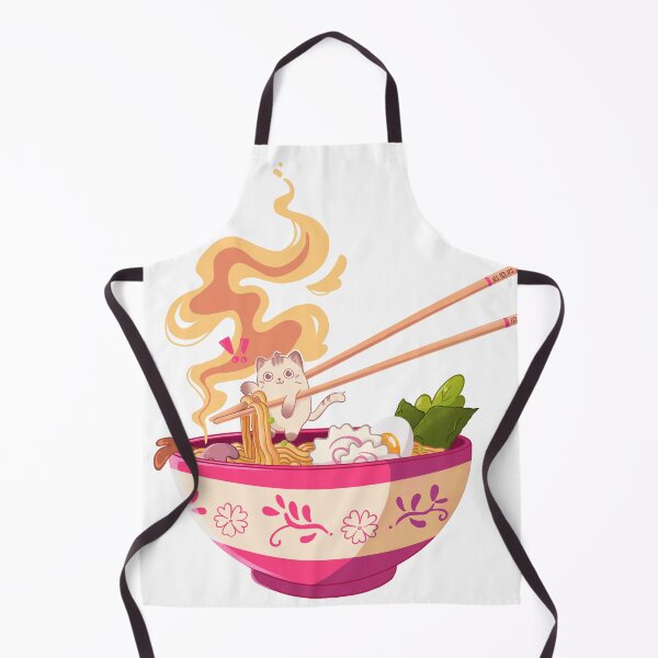Item preview, Ramen Bowl with a cute Cat Swimming designed and sold by Rojasole.